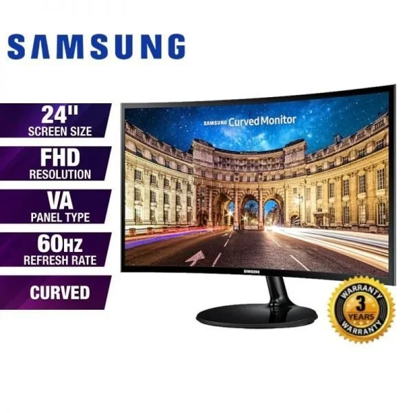 Brand New Samsung C24F390FHE Curved Screen 24-Inch Full HD LED LCD Monitor 1080p 16.7 Million Colours 5 ms HDMI VGA – 3 Years Samsung Warranty - Image 3