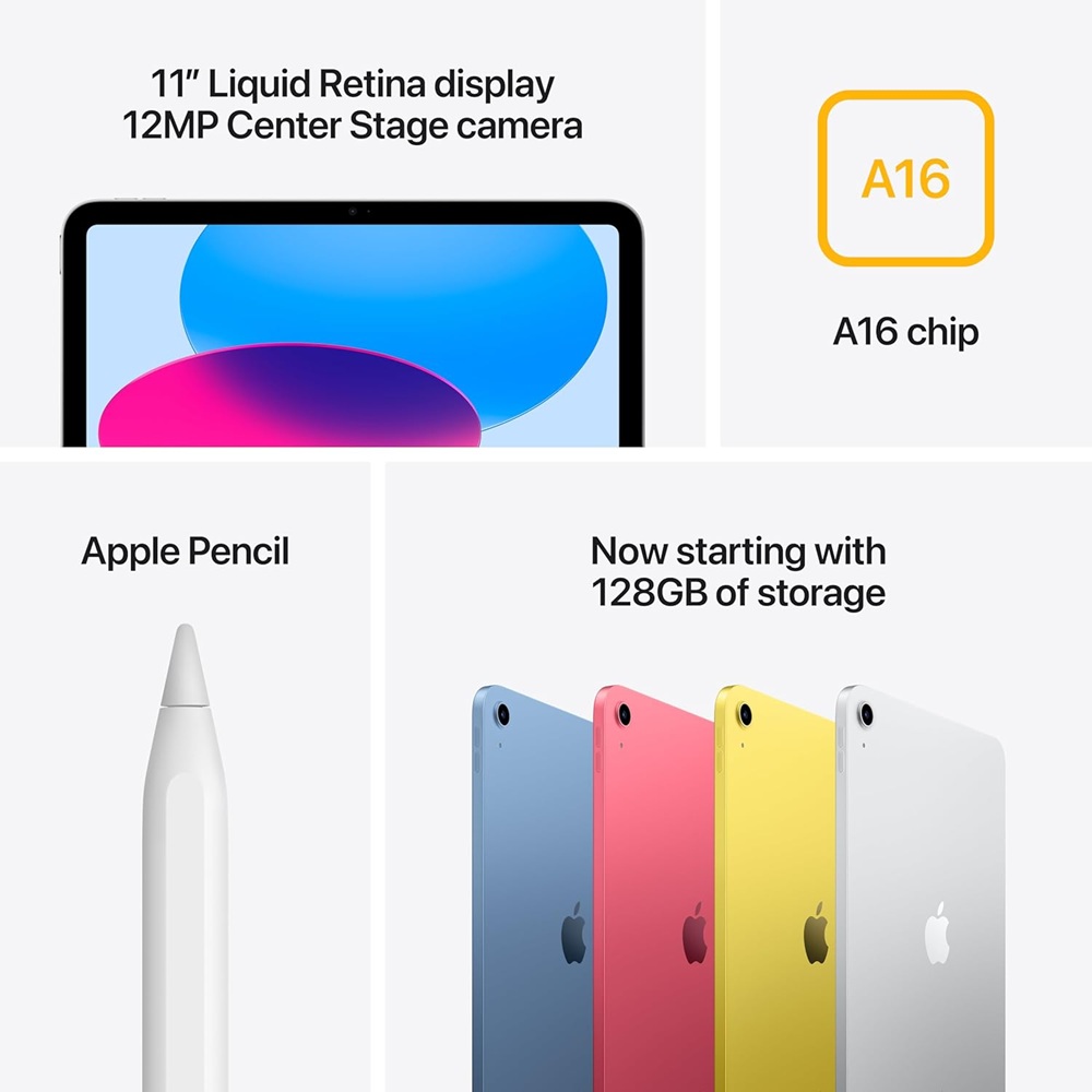 Apple IPad 10th Gen Wi-Fi Cellular 256GB Blue A2696 12MP front/12MP Back Camera, Touch ID - Image 4