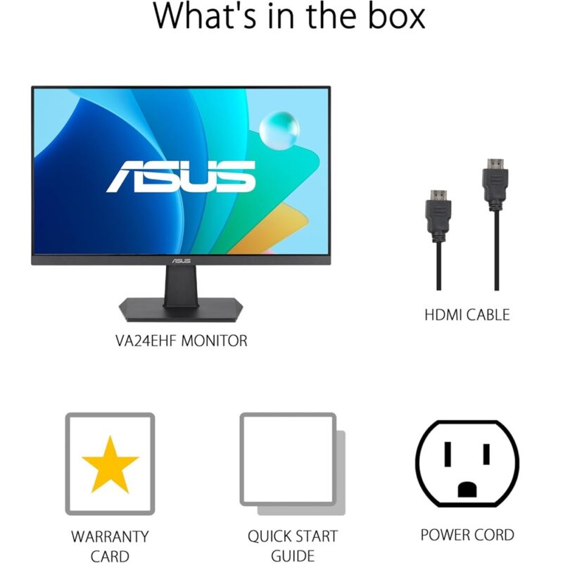 Asus VA24EHF Eye Care Gaming Monitor 24-INCH (23.8-INCH VIEWABLE) IPS FULL HD FRAMELESS 100Hz Adaptive-Sync - 3 Year Asus Wty - Image 3