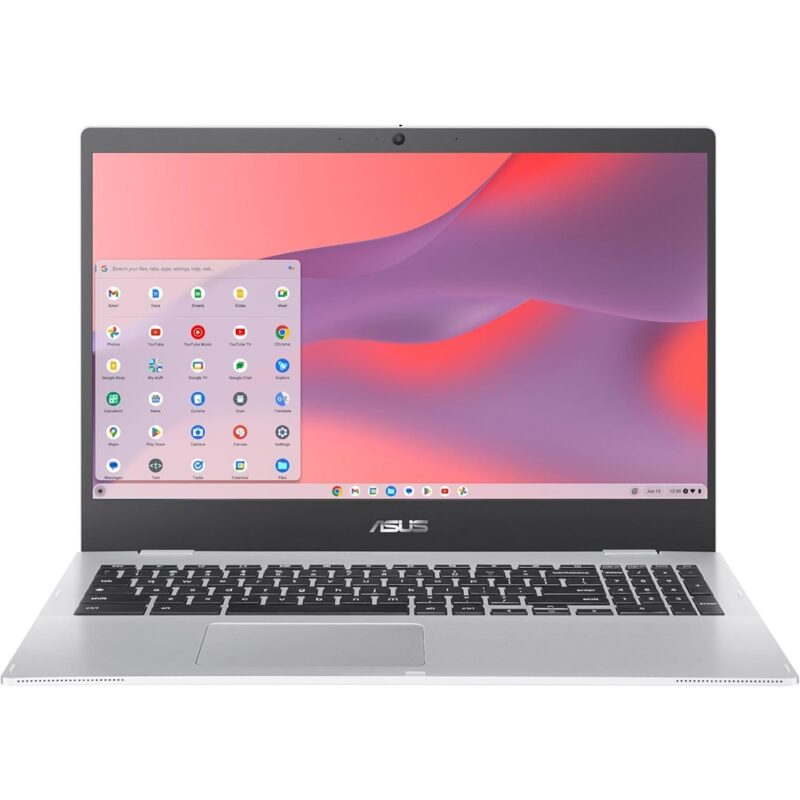 ASUS Chromebook CX1 15.6" FHD NanoEdge Display Intel Celeron N4500 64GB eMMC Storage 8GB RAM ChomeOS Transparent Silver - Image 2