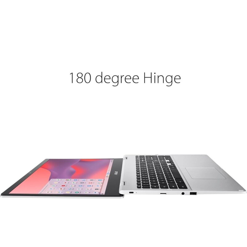 ASUS Chromebook CX1 15.6" FHD NanoEdge Display Intel Celeron N4500 64GB eMMC Storage 8GB RAM ChomeOS Transparent Silver - Image 4