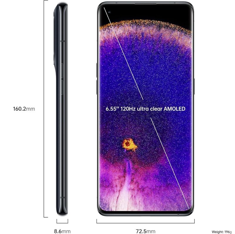 OPPO Find X5 Black Qualcomm Snapdragon 888 8GB RAM 256GB 6.55" Color OS 12.1 based on Android 12 - CPH2307 Black Dual Sim - Image 3