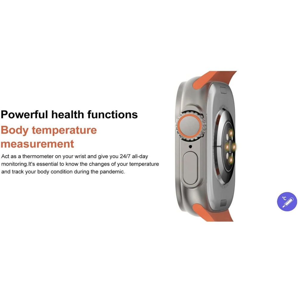 Brand New Smart Watch with Air Pods T1000 Ultramax 49mm with 7 Watch Bands - Image 5