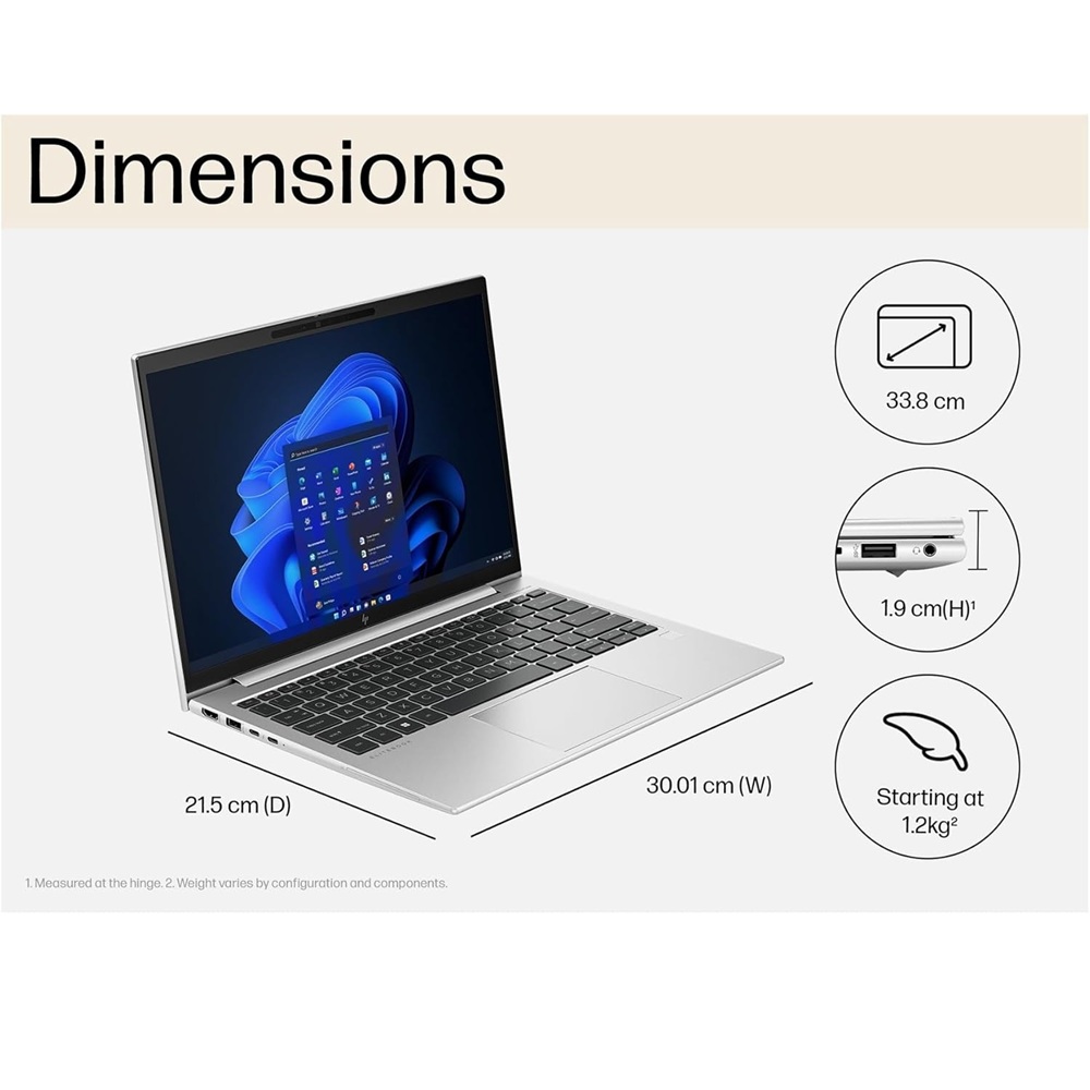 HP EliteBook 830 13 inch G10 i5 1345u 10 Cores Up to 4.7Ghz 16GB DDR5 256GB NVMe 13-Inch FHD W11 Pro - Image 3