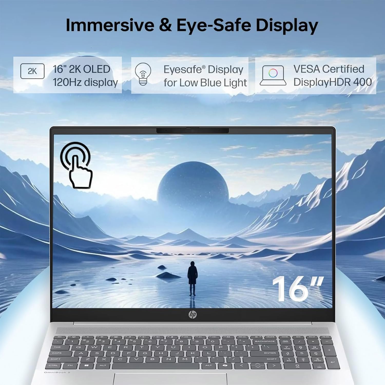 HP OmniBook 7 Laptop 16-az0006TU Core 9 270H Up to 5.8Ghz 14 Cores 20 Threads 24MB L3 Cache 32GB DDR5 5600 MT/s 1TB NVMe 16-Inch 2K OLED Multi Touch W11 - Image 5