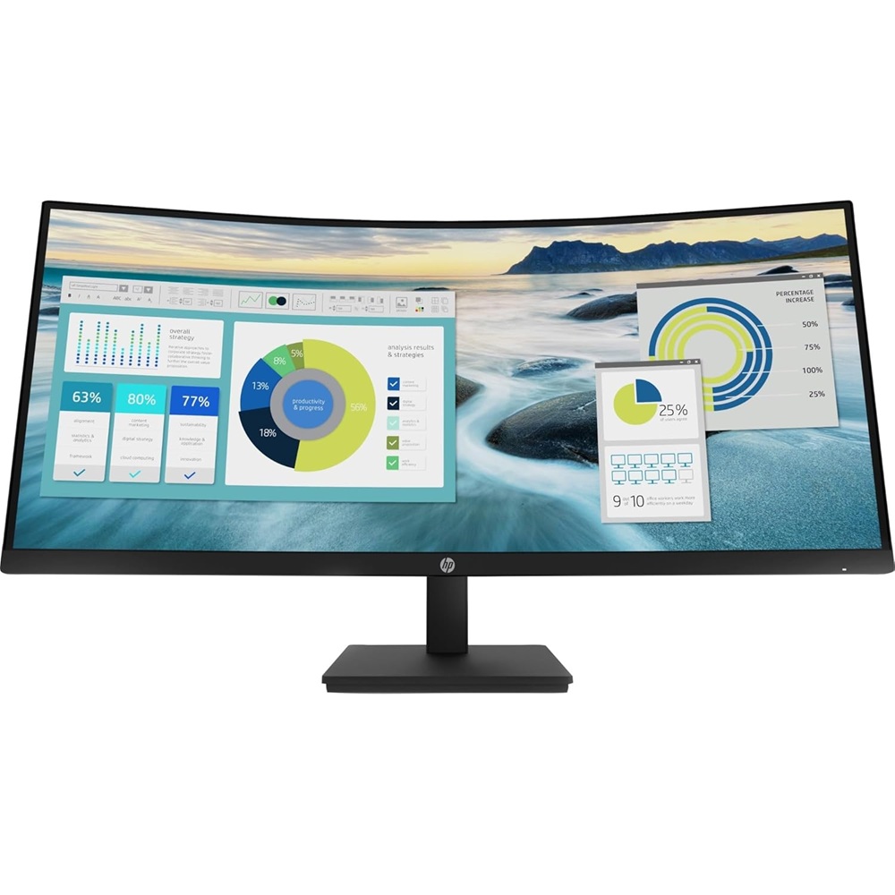 HP P34hc G4 34" WQHD (3440 x 1440) USB-C CURVED MONITOR 16.7 million colors - EX DEMO - 1 Year Wty