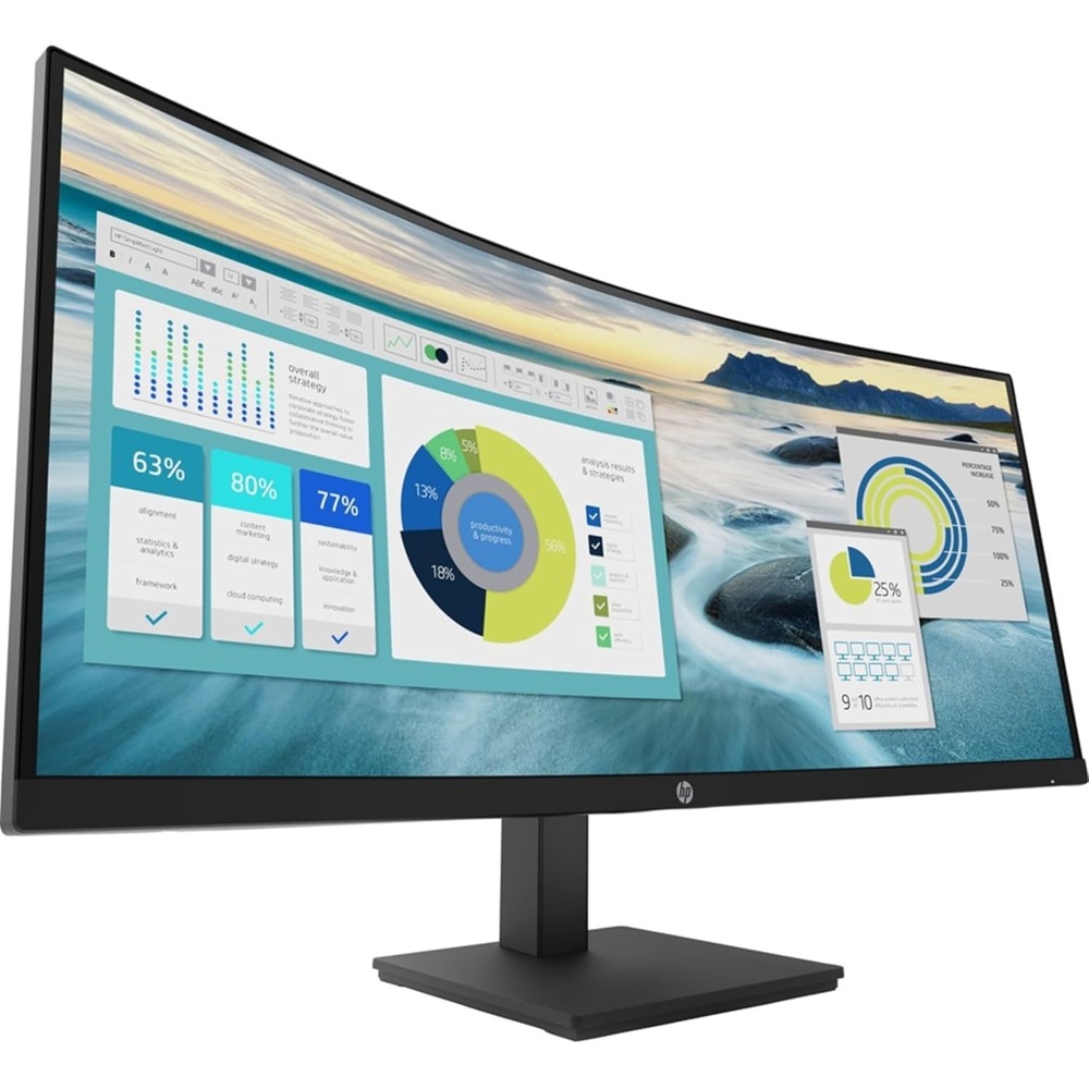 HP P34hc G4 34" WQHD (3440 x 1440) USB-C CURVED MONITOR 16.7 million colors - EX DEMO - 1 Year Wty - Image 2