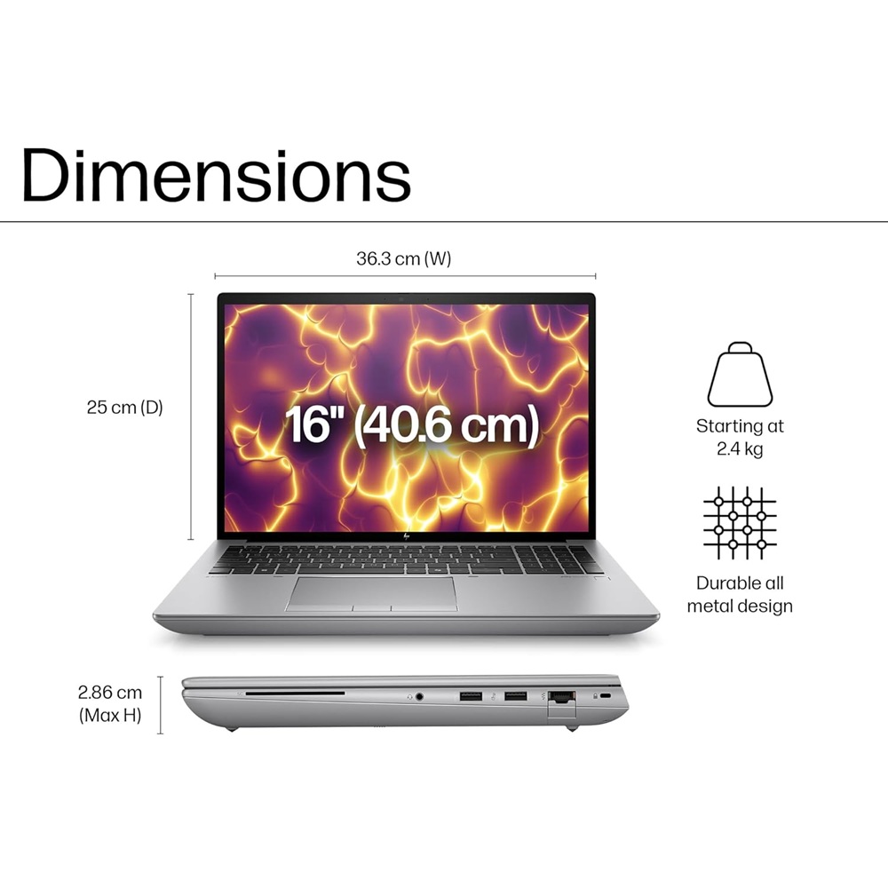 HP ZBOOK Fury G11 16-Inch Touch i7 14700HX 32GB DDR5 1TB NVMe SSD RTX 3500 Ada 12GB DDR6 W11 Pro - Image 2