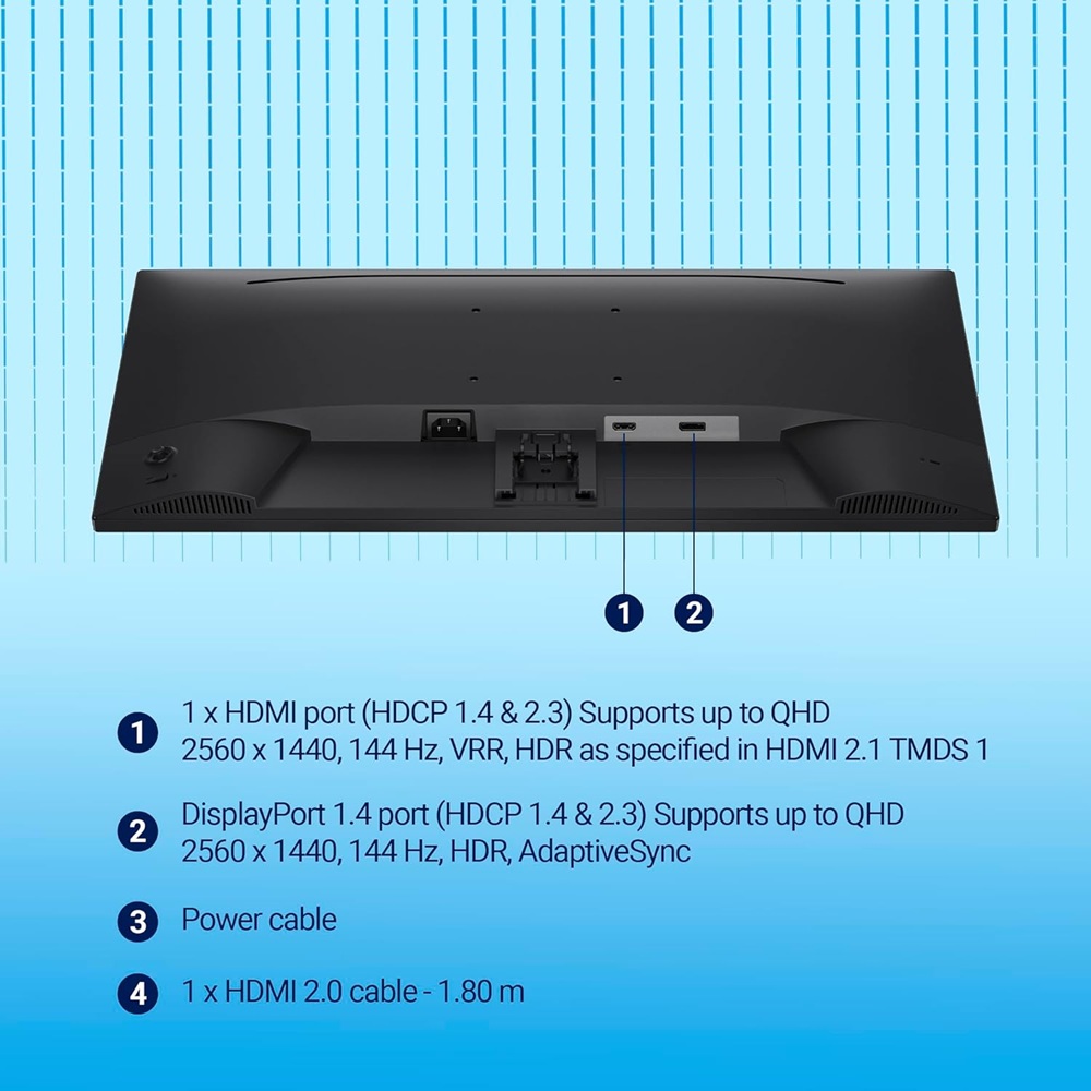 Dell SE2726D 27" QHD 2560 X 1440 - 144Hz Monitor 1 ms MPRT AMD Freesync HDMI and Display Port - Image 3