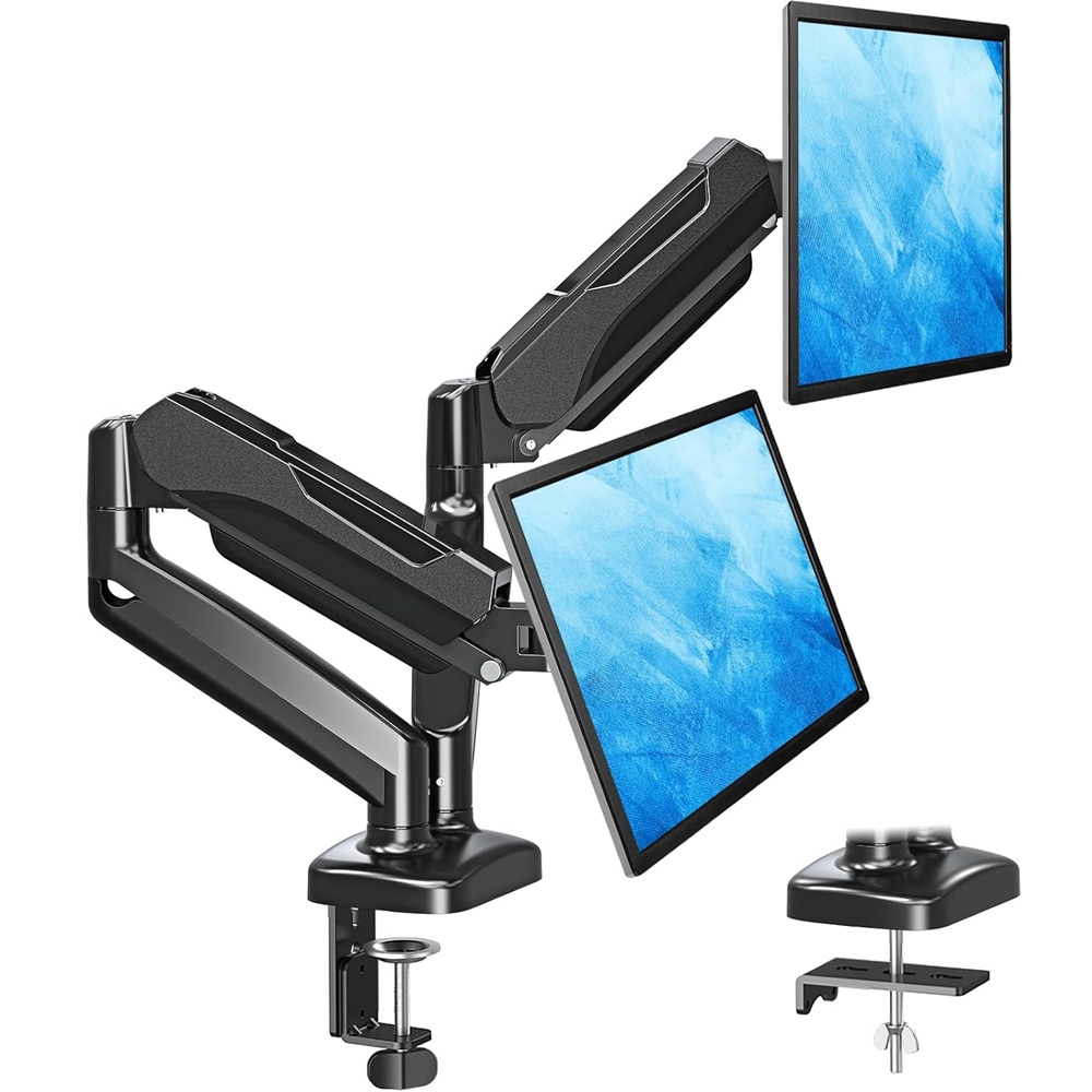 MOUNTUP Dual Monitor Stand for Desk, Monitor Arms for 2 Monitors 32/27/24/22 Inches