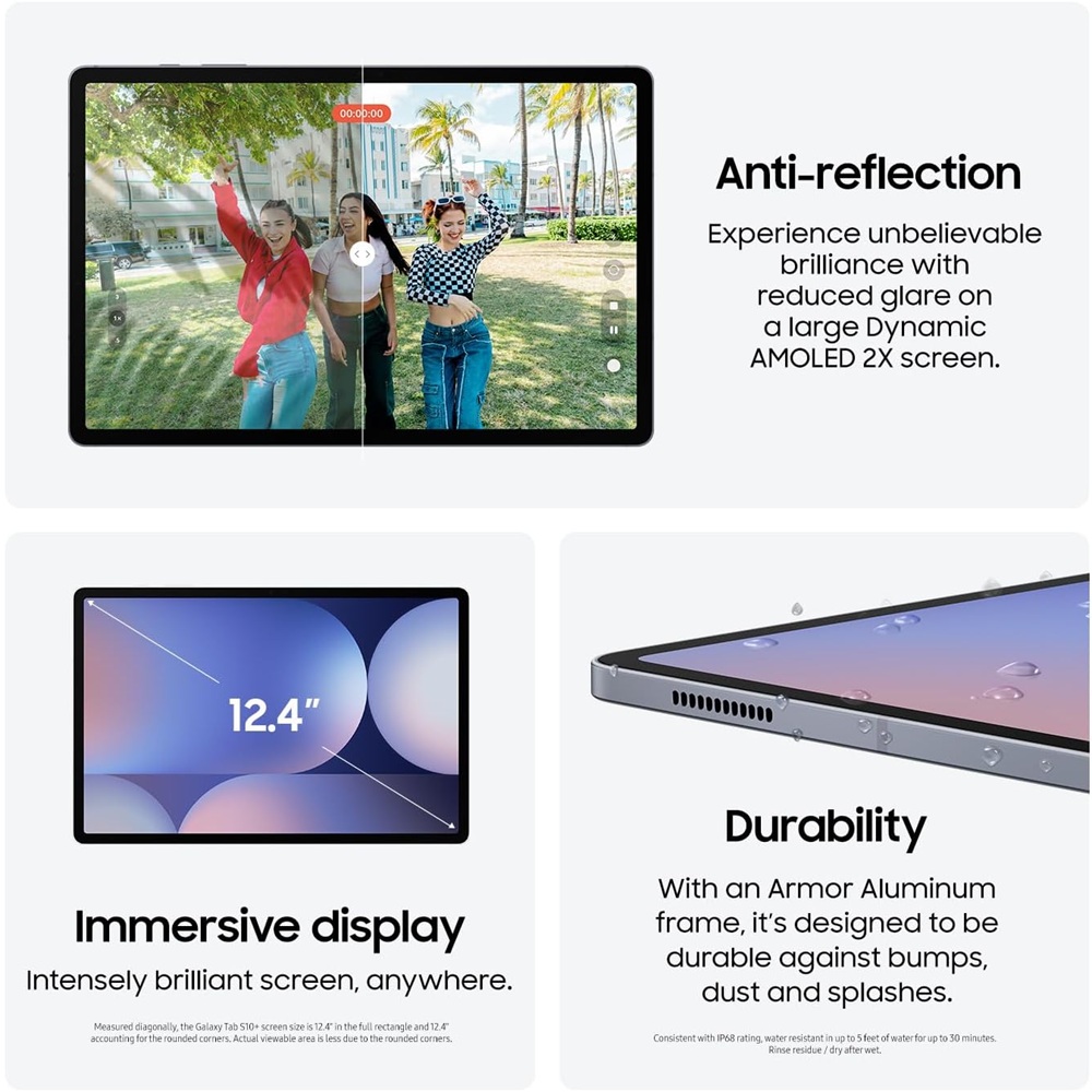 SAMSUNG GALAXY TAB S10+ 12.4-Inch AMOLED 2X Display 5G+WiFi 12GB RAM 256GB STORAGE - GREY - Brand New - Image 6
