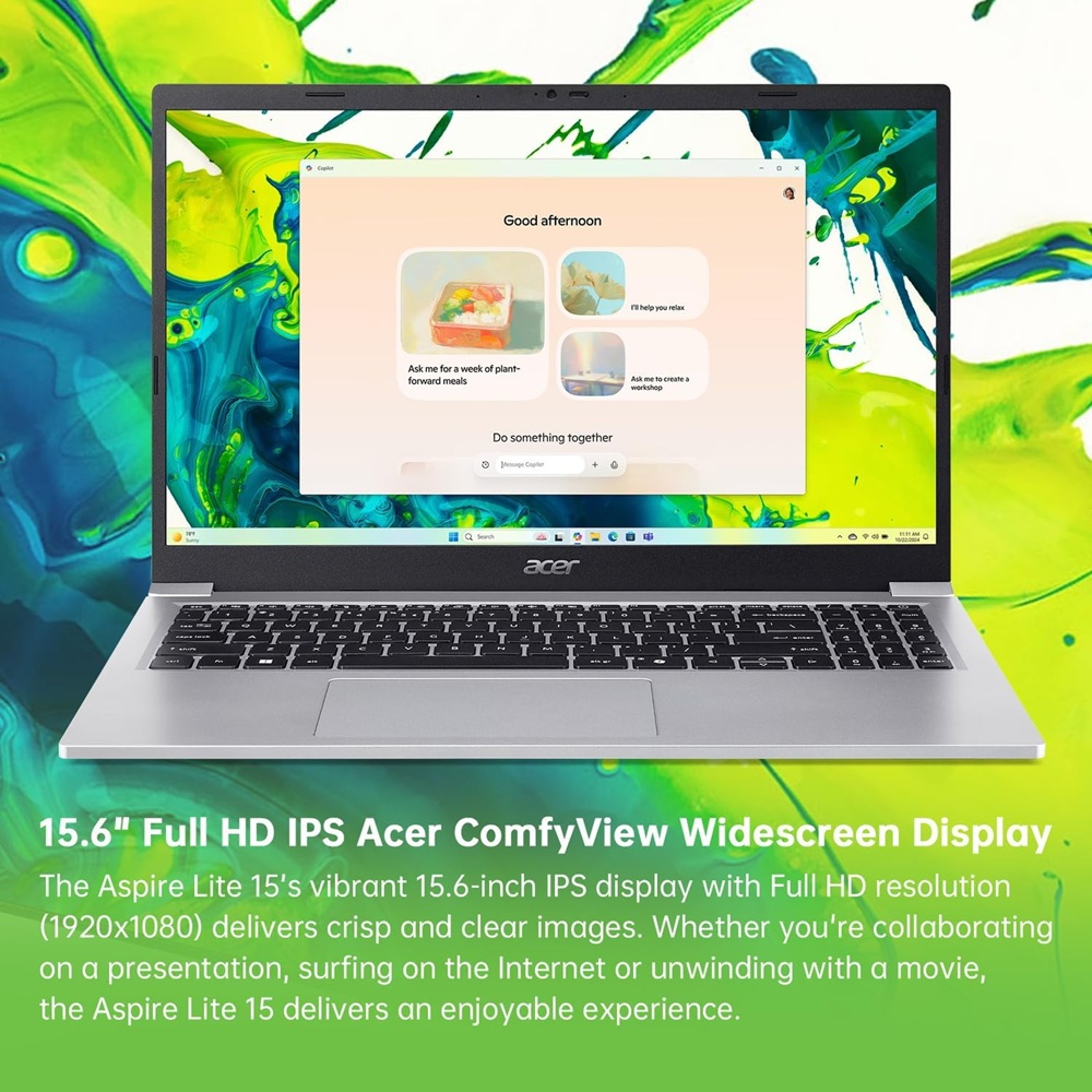 Acer Aspire Lite AL15-33P-33TN Notebook Intel® Core™ 3, 8GB RAM, 512GB SSD - Windows 11 Home Color Titanium - Refurbished